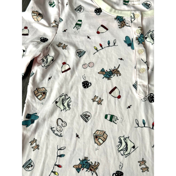 Kate Spade Henley Pajama Shirt Holiday Daushaunds Print Size Small $99 - Picture 5 of 10